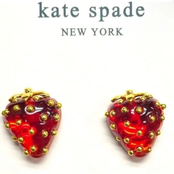 Kate Spade Strawberry Earrings Nwt - Picture 1 of 6